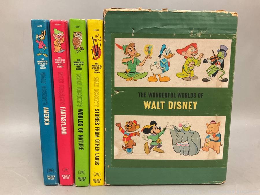 Set of 4 vintage Disney books: The Wonderful Worlds of Disney